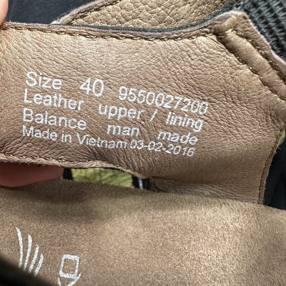 Womens 9.5-10 / EU 40 Dansko Debby Heeled Sandals Black Leather Raffia Chunky - Picture 8 of 8